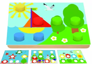 Рамка-вкладыш КРАСНОКАМСКАЯ ИГРУШКА Цветные пеньки