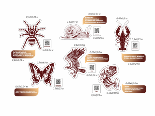 Комплект резных стендов для оформления кабинета биологии "Классификация животного мира"