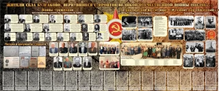 Стенд "Вернувшиеся с фронтов" (дизайн по вашим материалам), 2.4x1, 17 карманов А6 под фото с подписями